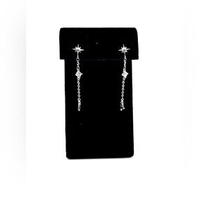 925 Sterling Silver Star Drop Earrings